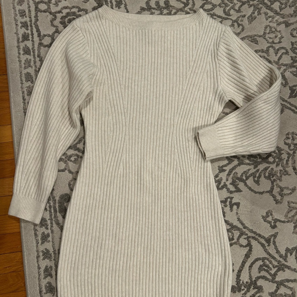 H&M Cream Ribbed Knit Sweater